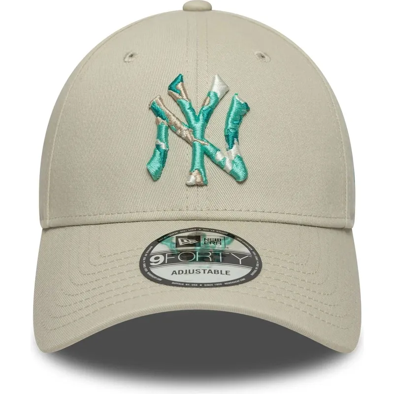 beige-justerbar-buet-kasket-9forty-seasonal-infill-fra-new-york-yankees-mlb-af-new-era