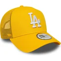 gelbe-trucker-cap-a-frame-league-essential-der-los-angeles-dodgers-mlb-von-new-era