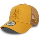 gelbe-trucker-kappe-mit-gelbem-logo-a-frame-league-essential-der-new-york-yankees-mlb-von-new-era
