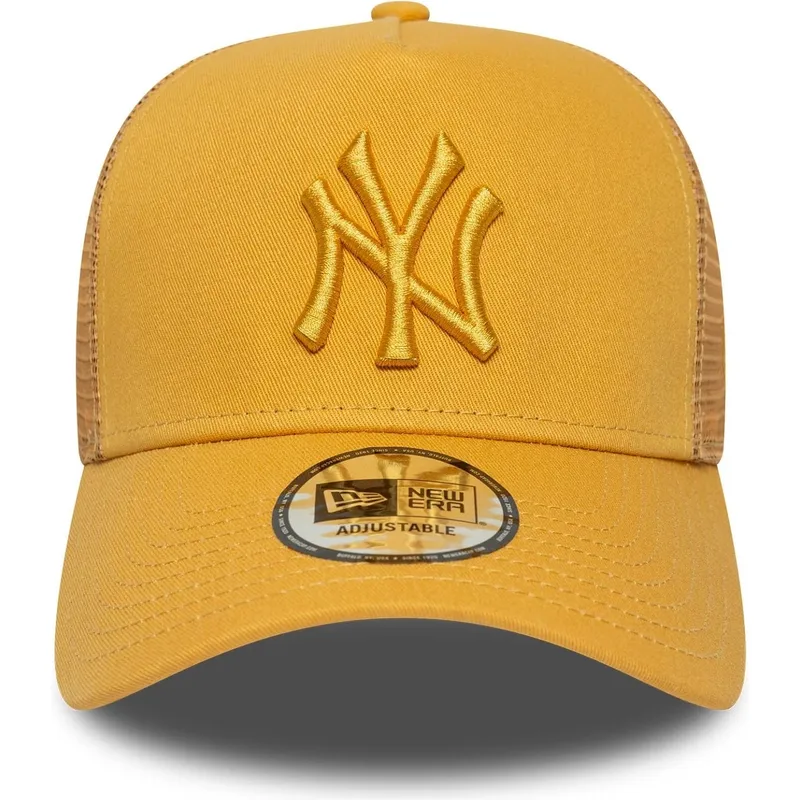 new-era-new-york-yankees-mlb-a-frame-league-essential-gul-truckerkeps-med-gul-logotyp
