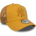 gelbe-trucker-cap-mit-gelbem-logo-a-frame-league-essential-der-new-york-yankees-mlb-von-new-era