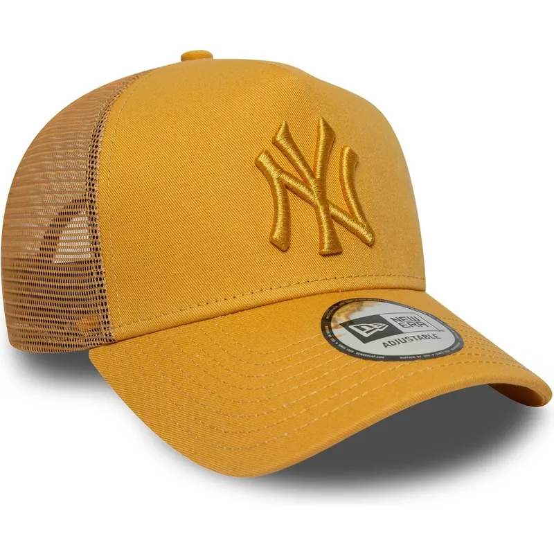 new-era-new-york-yankees-mlb-a-frame-league-essential-gul-truckerkeps-med-gul-logotyp