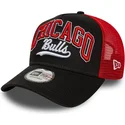 schwarz-rote-chicago-bulls-nba-e-frame-script-trucker-cap-von-new-era