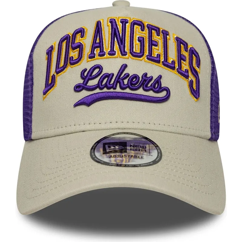bezowo-fioletowa-czapka-trucker-e-frame-script-los-angeles-lakers-nba-od-new-era