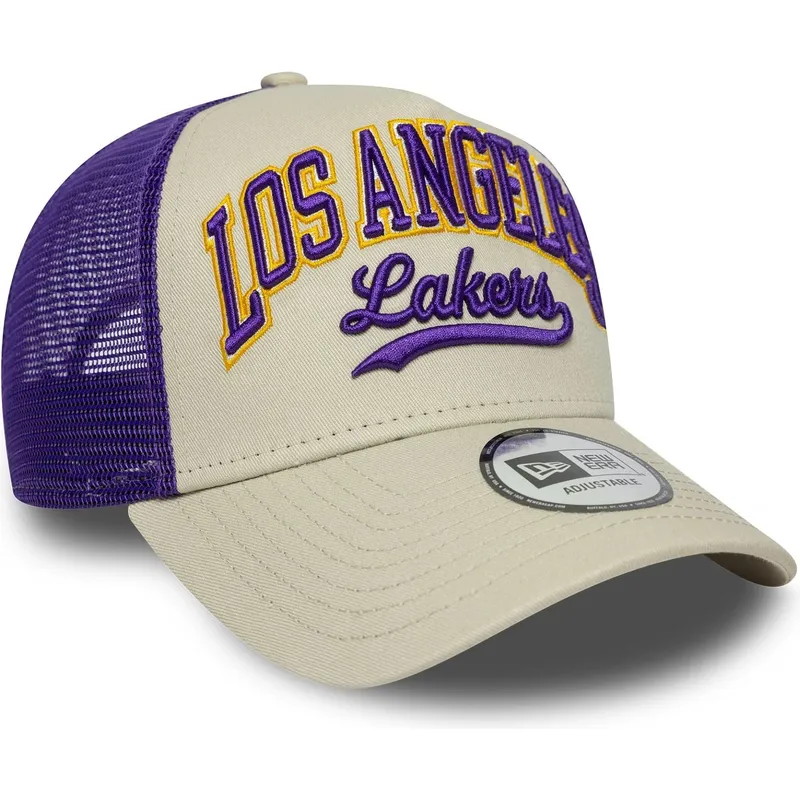 bezowo-fioletowa-czapka-trucker-e-frame-script-los-angeles-lakers-nba-od-new-era