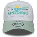 cappellino-trucker-bianco-e-verde-santorini-greece-a-frame-summer-di-new-era