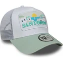 cappellino-trucker-bianco-e-verde-santorini-greece-a-frame-summer-di-new-era