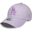 cappellino-con-visiera-curva-viola-regolabile-da-donna-con-logo-viola-9forty-league-essential-dei-los-angeles-dodgers-mlb-di-new
