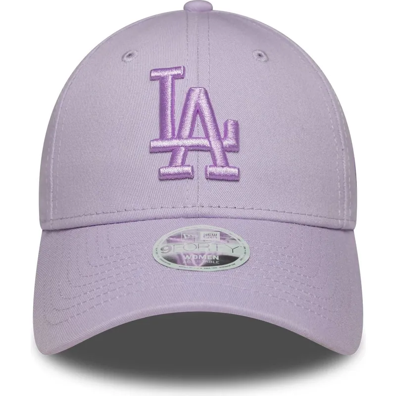 cappellino-con-visiera-curva-viola-regolabile-da-donna-con-logo-viola-9forty-league-essential-dei-los-angeles-dodgers-mlb-di-new