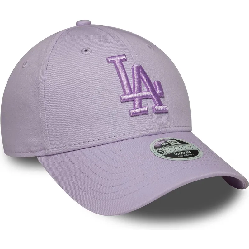 cappellino-con-visiera-curva-viola-regolabile-da-donna-con-logo-viola-9forty-league-essential-dei-los-angeles-dodgers-mlb-di-new