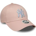 cappellino-curvo-rosa-regolabile-da-donna-con-logo-bianco-9forty-league-essential-dei-new-york-yankees-mlb-di-new-era