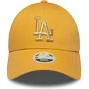 cappellino-con-visiera-curva-giallo-regolabile-da-donna-9forty-metallic-logo-dei-los-angeles-dodgers-mlb-di-new-era