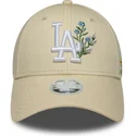 cappellino-curvo-beige-regolabile-da-donna-9forty-floral-icon-los-angeles-dodgers-mlb-di-new-era