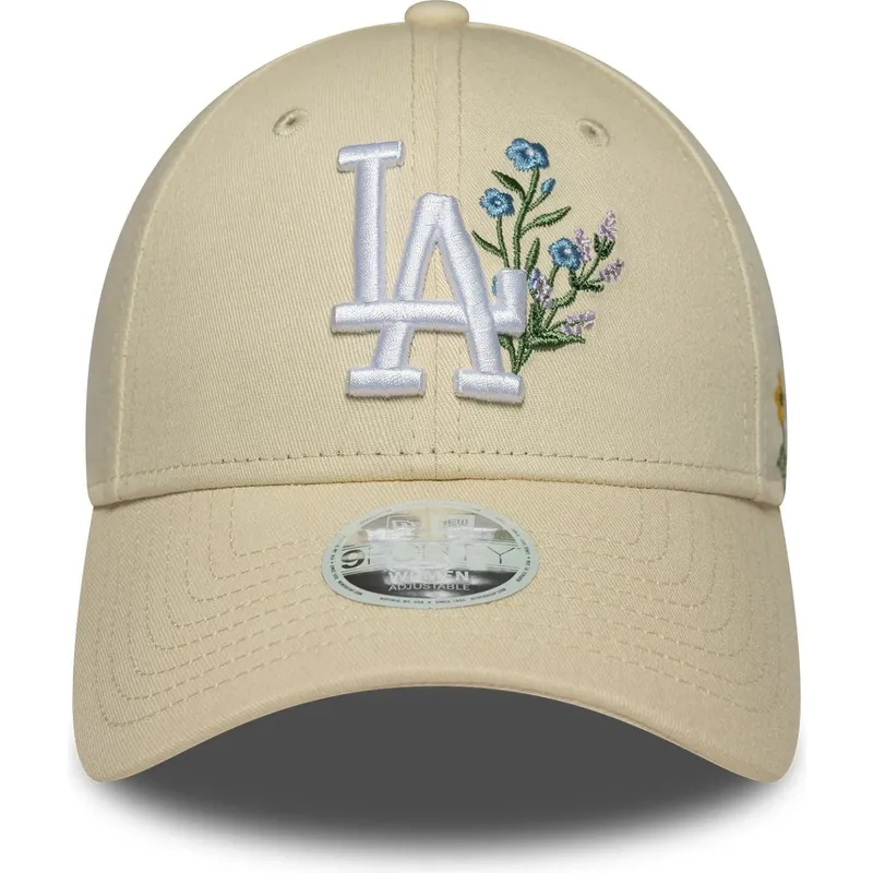 cappellino-curvo-beige-regolabile-da-donna-9forty-floral-icon-dei-los-angeles-dodgers-mlb-di-new-era