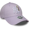 cappello-curvo-viola-regolabile-da-donna-9forty-floral-icon-dei-new-york-yankees-mlb-di-new-era