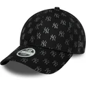 cappellino-curvo-nero-regolabile-da-donna-9forty-monogram-dei-new-york-yankees-mlb-di-new-era