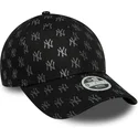 czarna-zakrzywiona-czapka-regulowana-dla-kobiet-9forty-monogram-new-york-yankees-mlb-od-new-era