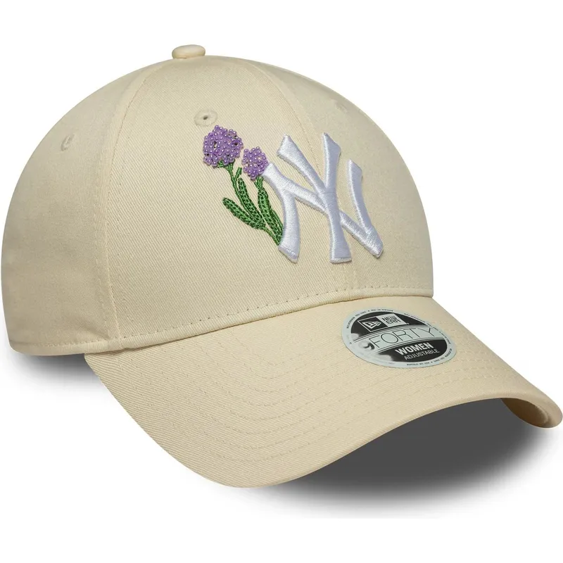bojd-beige-justerbar-keps-for-dam-9forty-beaded-fran-new-york-yankees-mlb-av-new-era