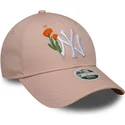 casquette-courbee-rose-ajustable-pour-femme-9forty-beaded-new-york-yankees-mlb-new-era