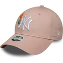 casquette-courbee-rose-ajustable-pour-femme-9forty-beaded-new-york-yankees-mlb-new-era