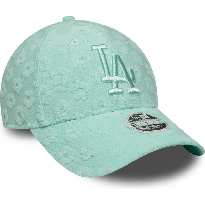 cappellino-con-visiera-curva-verde-regolabile-da-donna-9forty-floral-towelling-dei-los-angeles-dodgers-mlb-di-new-era
