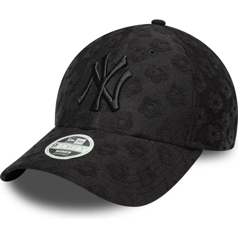 new-york-yankees-mlb-new-era-9forty-floral-towelling-justerbar-svart-bojd-keps-for-kvinnor