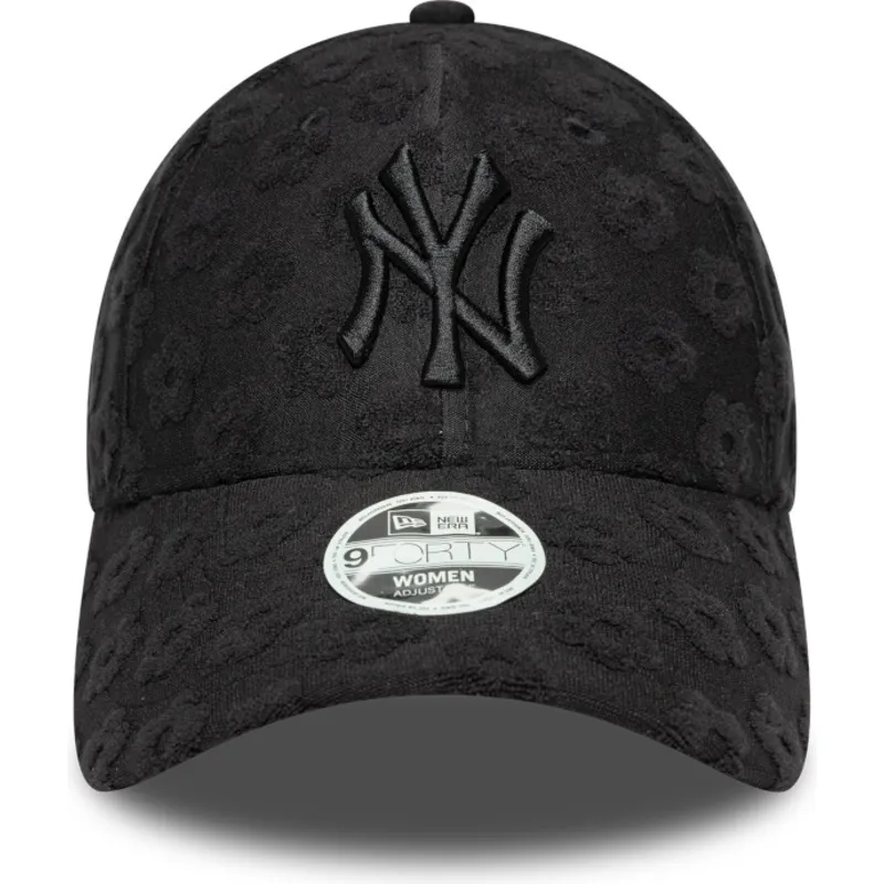 new-york-yankees-mlb-new-era-9forty-floral-towelling-justerbar-svart-bojd-keps-for-kvinnor