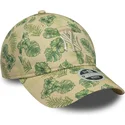 cappellino-curvo-beige-regolabile-da-donna-9twenty-all-over-print-tropical-dei-new-york-yankees-mlb-di-new-era