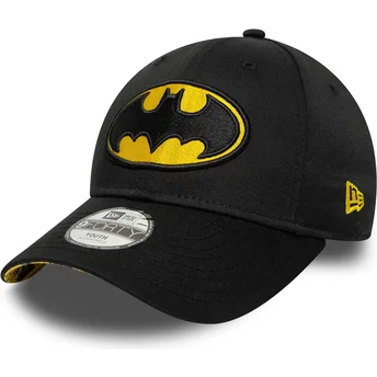 Cappellino curvo nero regolabile per bambino 9FORTY All Over Print di Batman DC Comics di New Era