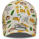 cappellino-curvo-beige-regolabile-per-bambino-9forty-all-over-print-safari-di-new-era