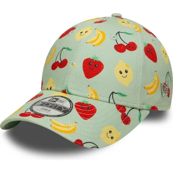 Gorra curva verde ajustable para niño 9FORTY All Over Print Fruit de New Era