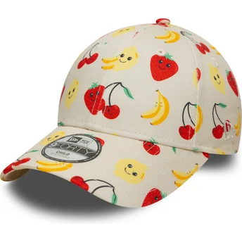 Gorra curva beige ajustable para niño 9FORTY All Over Print Fruit de New Era