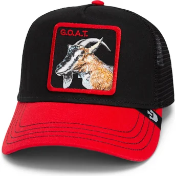 Gorra trucker nera e rossa mucca The Goat Steer Fab Farm di Goorin Bros.