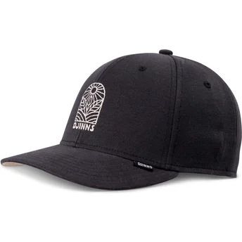Svart böjd snapbackkeps TrueFit Leaf Sun från Djinns