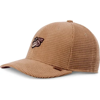 Cappello snapback marrone con visiera curva TrueFit Hat Nut Waffle di Djinns