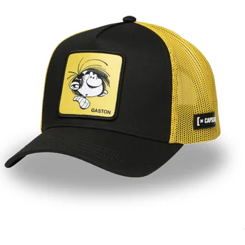 Gorra trucker nera e gialla Gaston Lagaffe HEA di Capslab