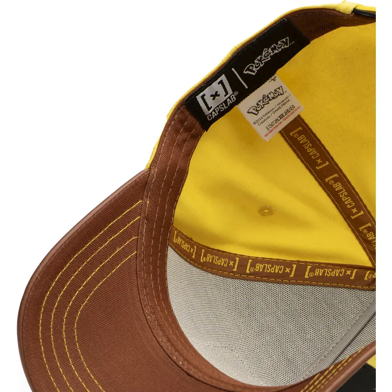 buet-sort-gul-og-brun-snapback-kasket-pikachu-pmk6-pik-pokemon-fra-capslab