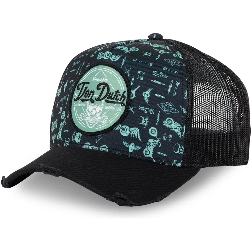 cappello-trucker-blu-print04-di-von-dutch