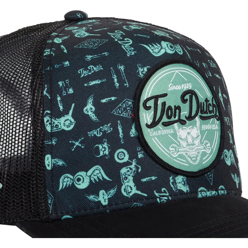 cappello-trucker-blu-print04-di-von-dutch