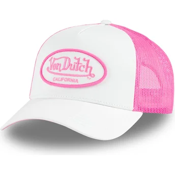 Von Dutch weiße und rosa Trucker-Kappe FLUO01 CT