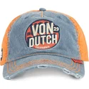 blaue-und-orangefarbene-verstellbare-curved-cap-retro02-von-von-dutch