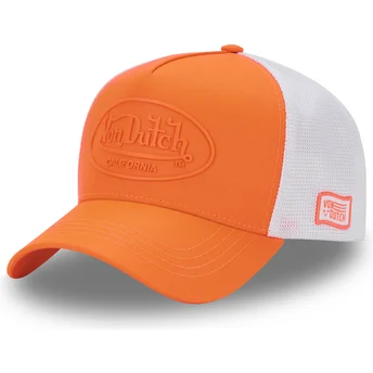 Von Dutch FLUO04 Orange and White Trucker Hat