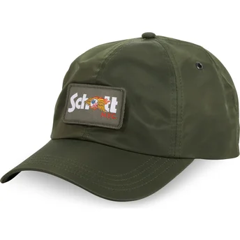 Von Dutch x Schott NYC Curved Brim JET K Green Adjustable Cap