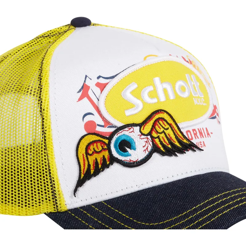 czapka-trucker-biala-zolta-i-czarna-patch-od-von-dutch-x-schott-nyc