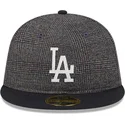 berretto-piatto-nero-aderente-59fifty-day-retro-crown-dei-los-angeles-dodgers-mlb-di-new-era