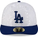 cappello-piatto-bianco-e-blu-aderente-59fifty-day-low-profile-los-angeles-dodgers-mlb-di-new-era
