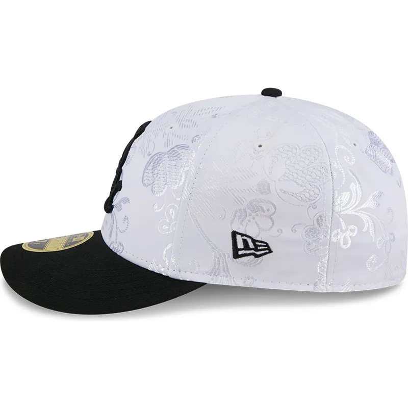 cappello-piatto-bianco-e-nero-aderente-59fifty-day-low-profile-di-chicago-white-sox-mlb-di-new-era
