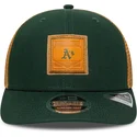 cappellino-trucker-verde-e-marrone-9seventy-stretch-snap-debossed-logo-degli-oakland-athletics-mlb-di-new-era