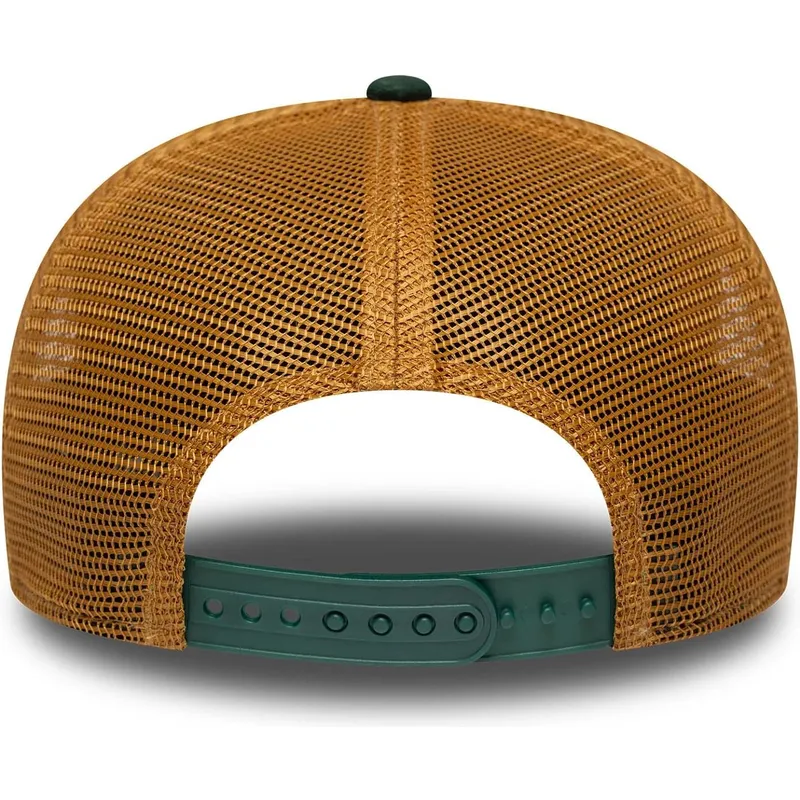 gron-og-brun-9seventy-stretch-snap-debossed-logo-oakland-athletics-mlb-truckerkasket-fra-new-era