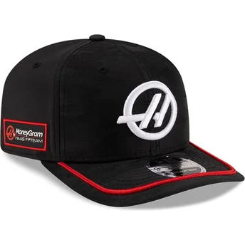 Sort buet snapback 9SEVENTY Stretch Snap Camo kasket fra Haas F1 Team Formula 1 af New Era